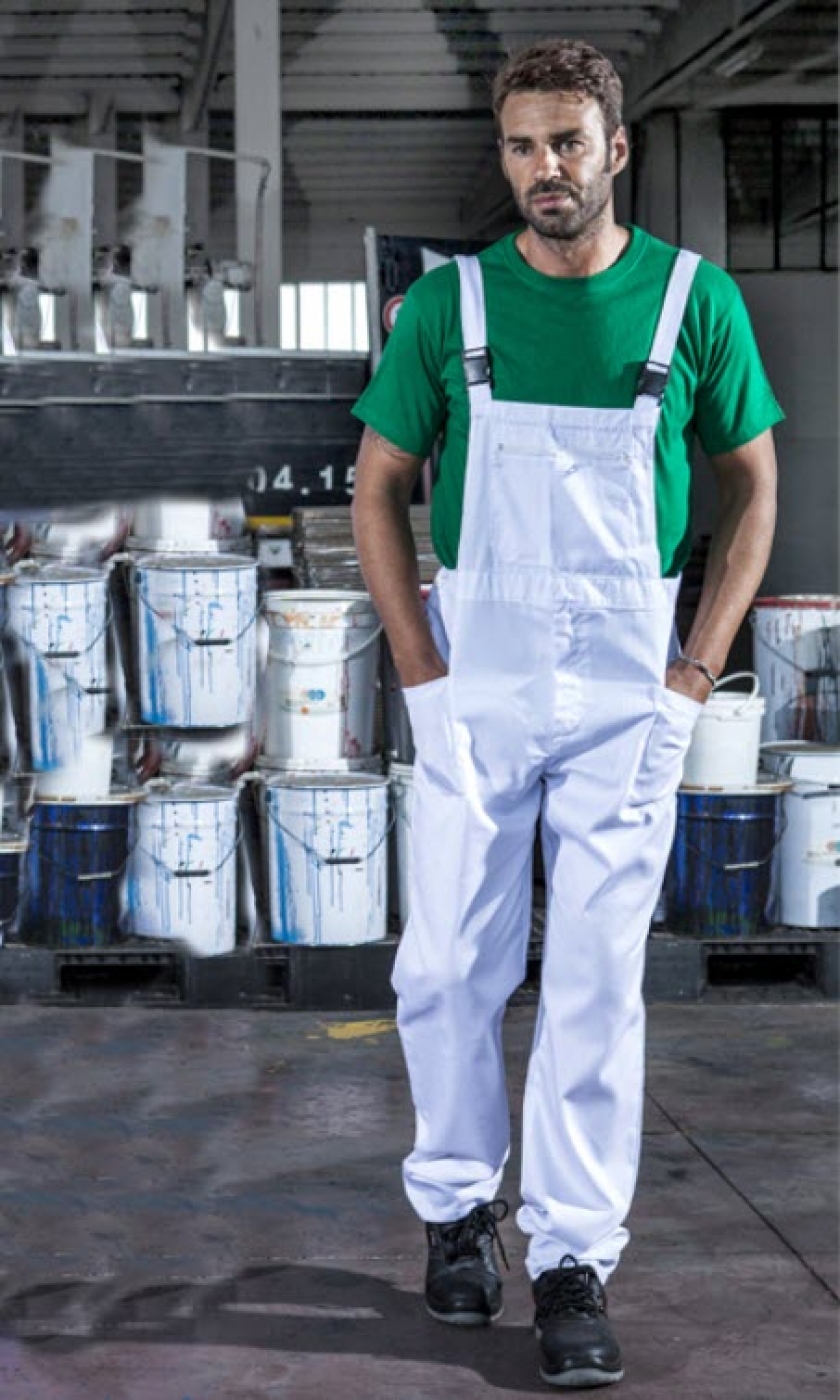 Uniforme Protectie - Pantaloni tip salopeta de lucru cu pieptar si buzunar central, unisex