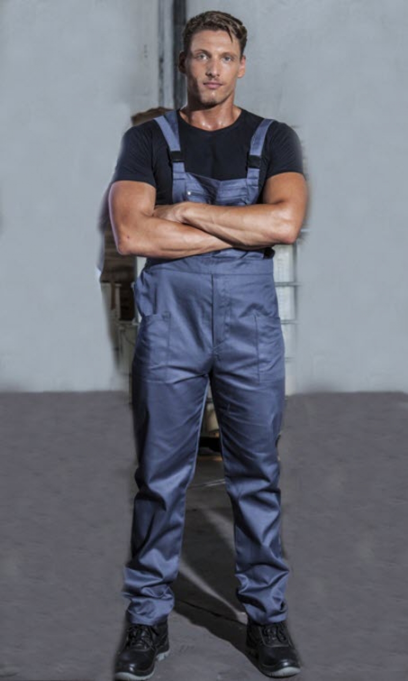 Uniforme Protectie - Pantaloni tip salopeta de lucru cu pieptar si buzunar central, unisex