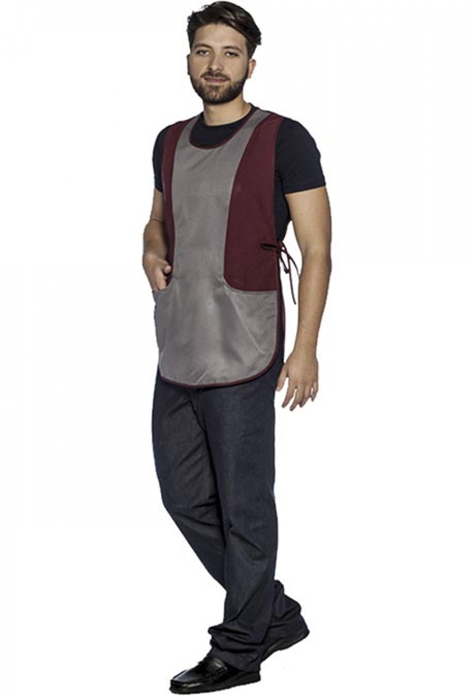 Uniforme Curatenie - Halat femei serviciu si cameriste, model bicolor cu buzunare