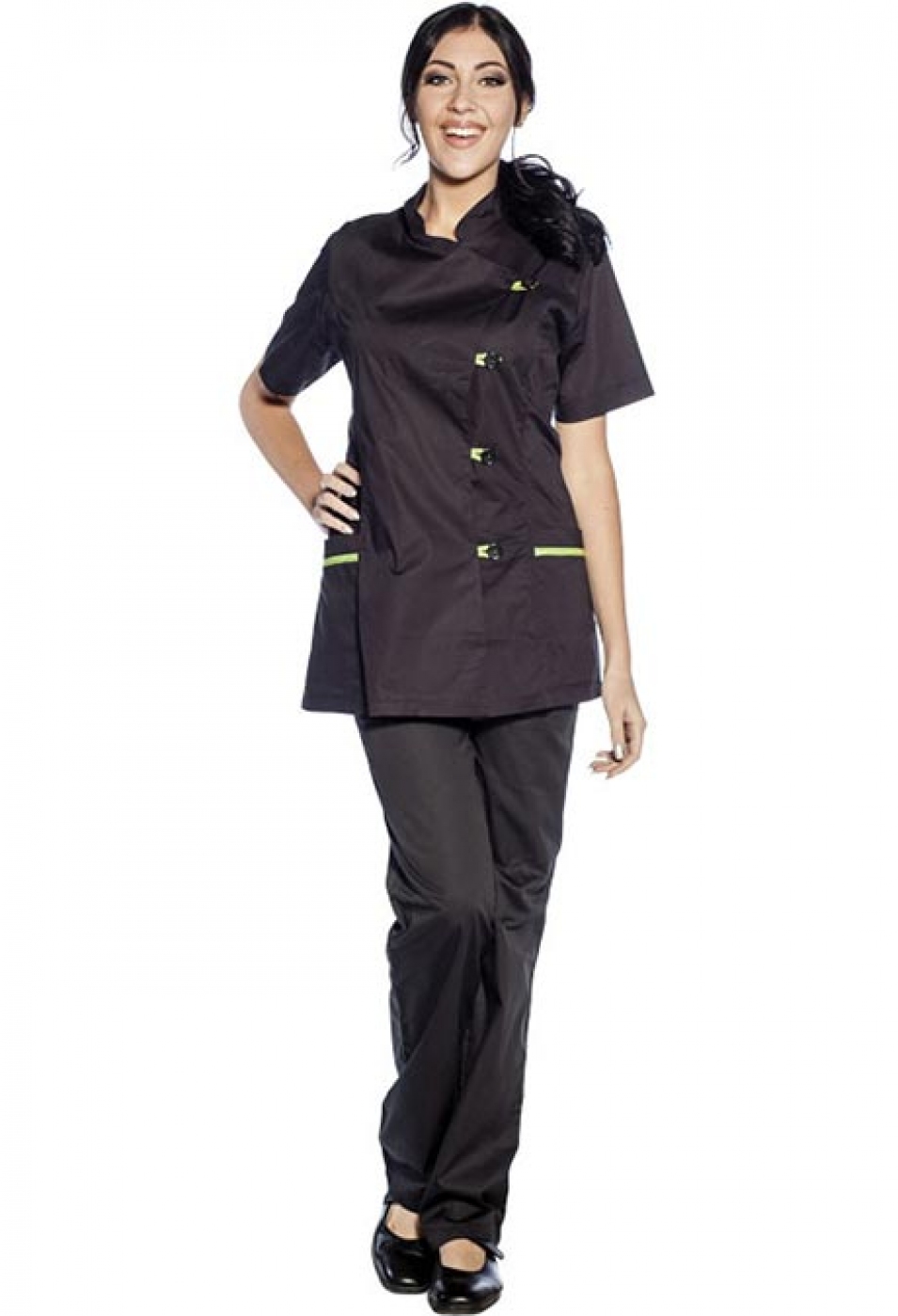 Uniforme Curatenie - Costum camerista, halat tunica asimetrica si pantalon