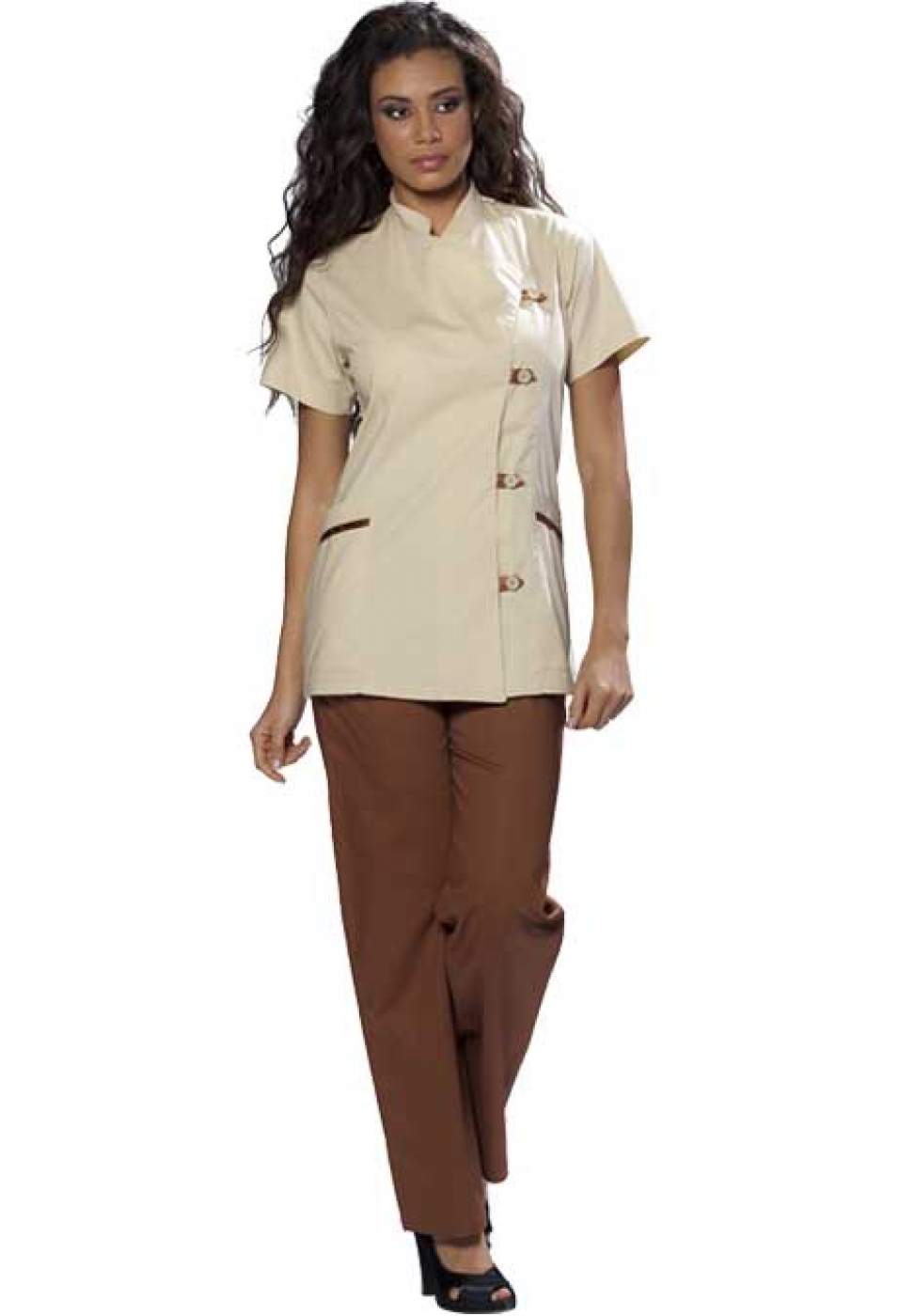 Uniforme Curatenie - Costum camerista, halat tunica asimetrica si pantalon