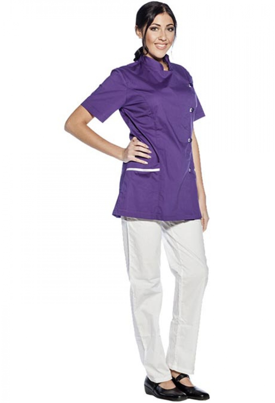 Uniforme Curatenie - Costum camerista, halat tunica asimetrica si pantalon