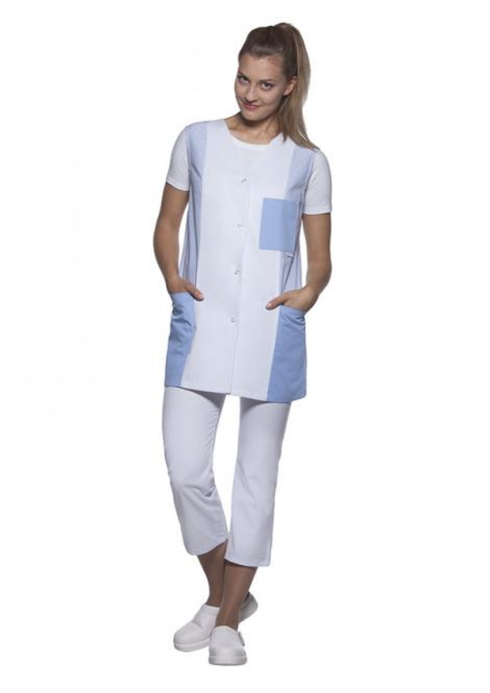 Uniforme Curatenie - Bluza camerista, tip vesta, model cu anchior si capse