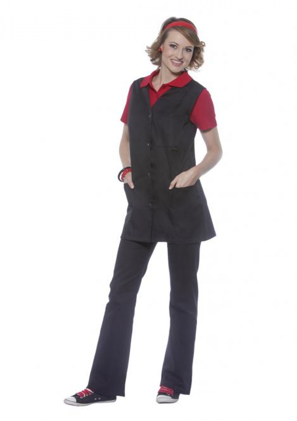 Uniforme Curatenie - Bluza camerista, tip vesta, model uni, cu anchior si capse