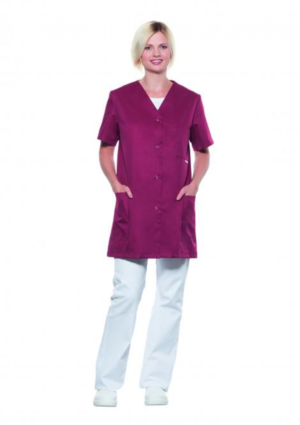 Uniforme Curatenie - Halat camerista, model lung cu anchior si capse