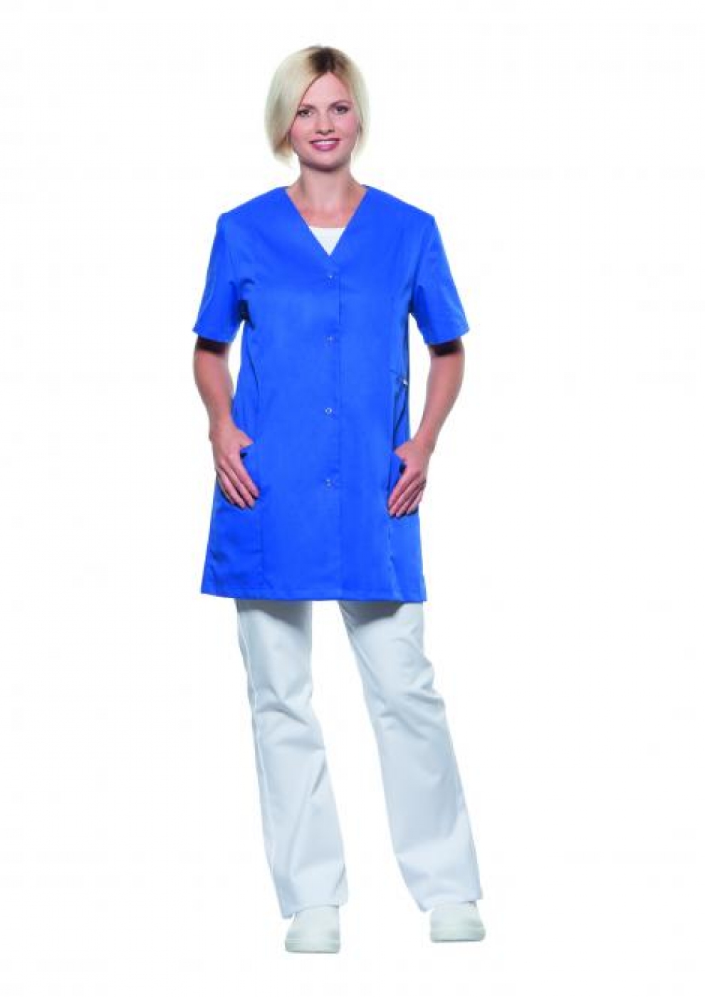 Uniforme Curatenie - Halat camerista, model lung cu anchior si capse