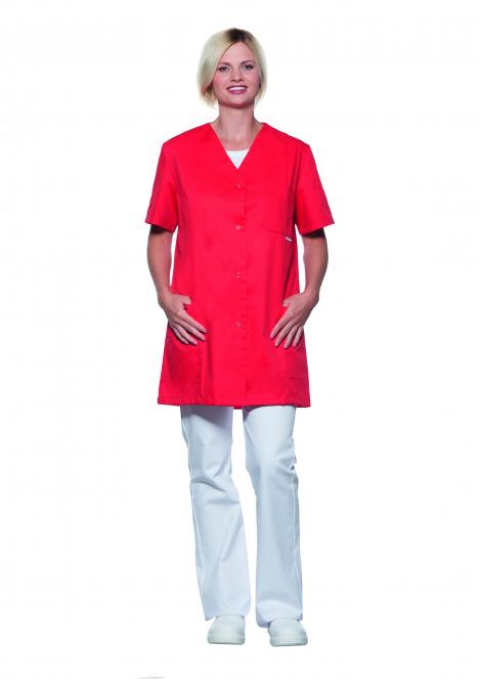 Uniforme Curatenie - Halat camerista, model lung cu anchior si capse
